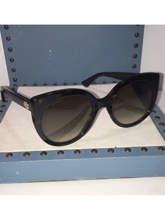 Luxury New Authentic Gucci GG0325S 002 Cat-Eye Sunglasses ✨